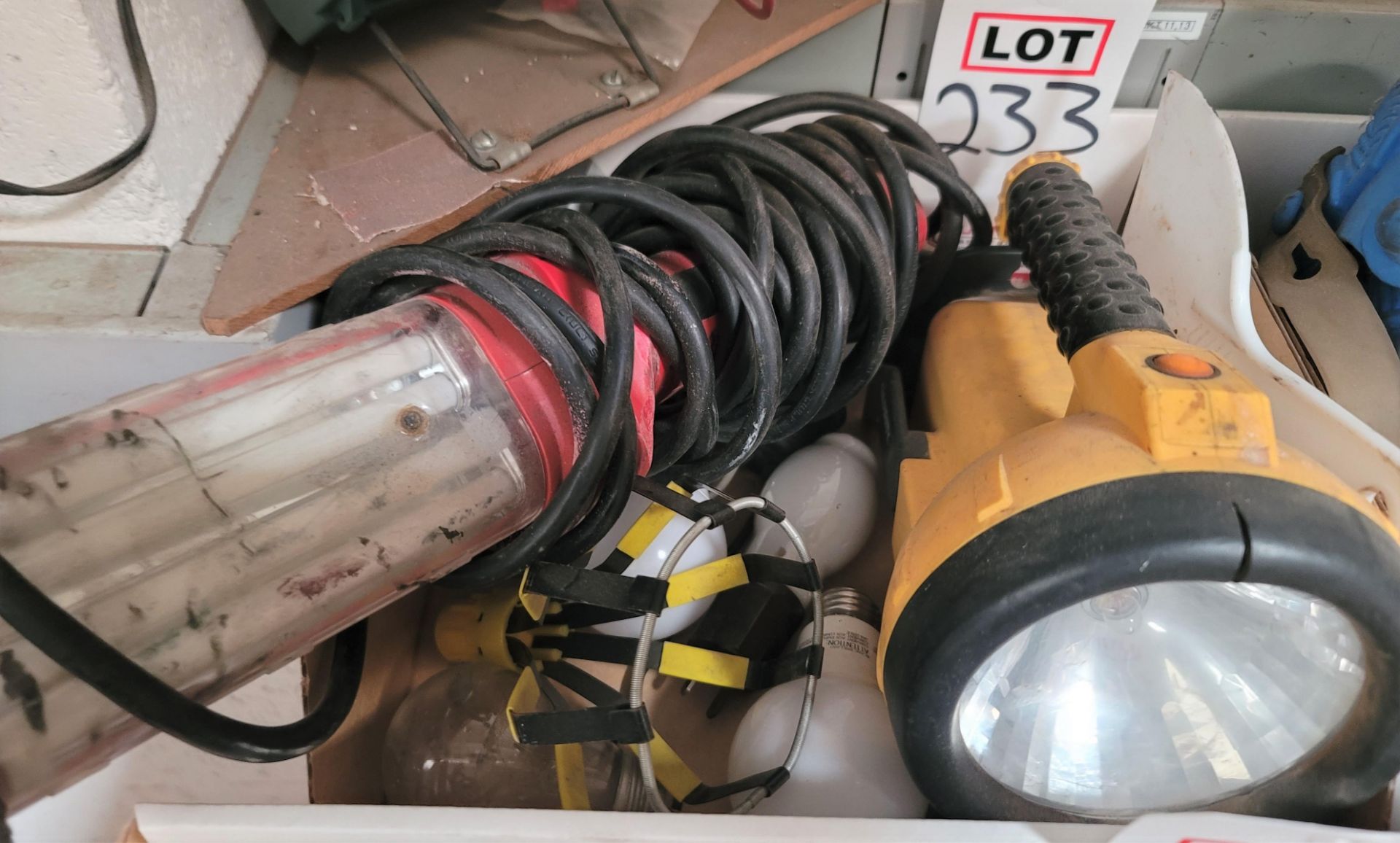 LOT - WORK LIGHT, FLASHLIGHT, BULBS