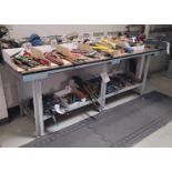 WORKBENCH, 92" X 33" X 33-1/2" HT, CONTENTS NOT INCLUDED