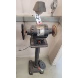 VALLEY 8" DOUBLE END PEDESTAL GRINDER, 1 HP, NO GUARDS