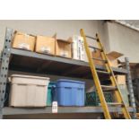 LOT - CONTENTS ONLY OF TOP (2) SHELVES, TO INCLUDE: PVC AND SCHEDULE 40 PLASTIC PIPE FITTINGS