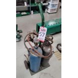 LOT - OXY-ACETYLENE CUTTING TORCH, (2) TORCHES, W/ TANKS AND CART