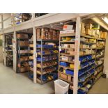 LOT - (10) SHELF UNITS: (4) 5' X 3' X 78" HT, (4) 5' X 18" X 6' HT, (2) 5' X 2' X 6' HT, CONTENTS