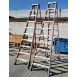 LOT - (2) WERNER 10' FIBERGLASS LADDERS