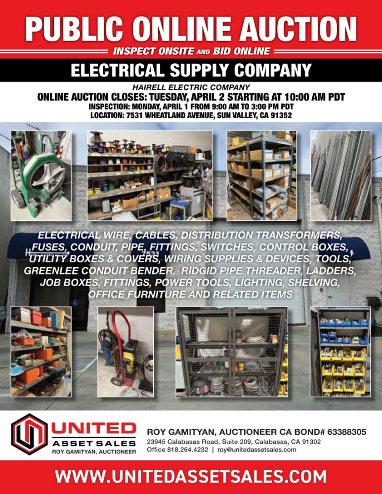 ELECTRICAL SUPPLIES AND SHOP EQUIPMENT: ELECTRICAL WIRE, CABLES, DISTRIBUTION TRANSFORMERS, FUSES, CONDUIT, PIPE, FITTINGS, SWITCHES