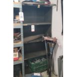 LOT - (2) STEEL SHELF UNITS, (1) 3' X 18" X 75" HT AND (1) 37" X 2' X 85" HT, (DELAYED PICKUP