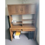 COMPUTER DESK W/ BACK SHELF, 49" X 23" X 71" HT, CONTENTS NOT INCLUDED