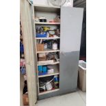 2-DOOR STORAGE CABINET, CONTENTS NOT INCLUDED, (DELAYED PICKUP UNTIL TUESDAY, APRIL 9)