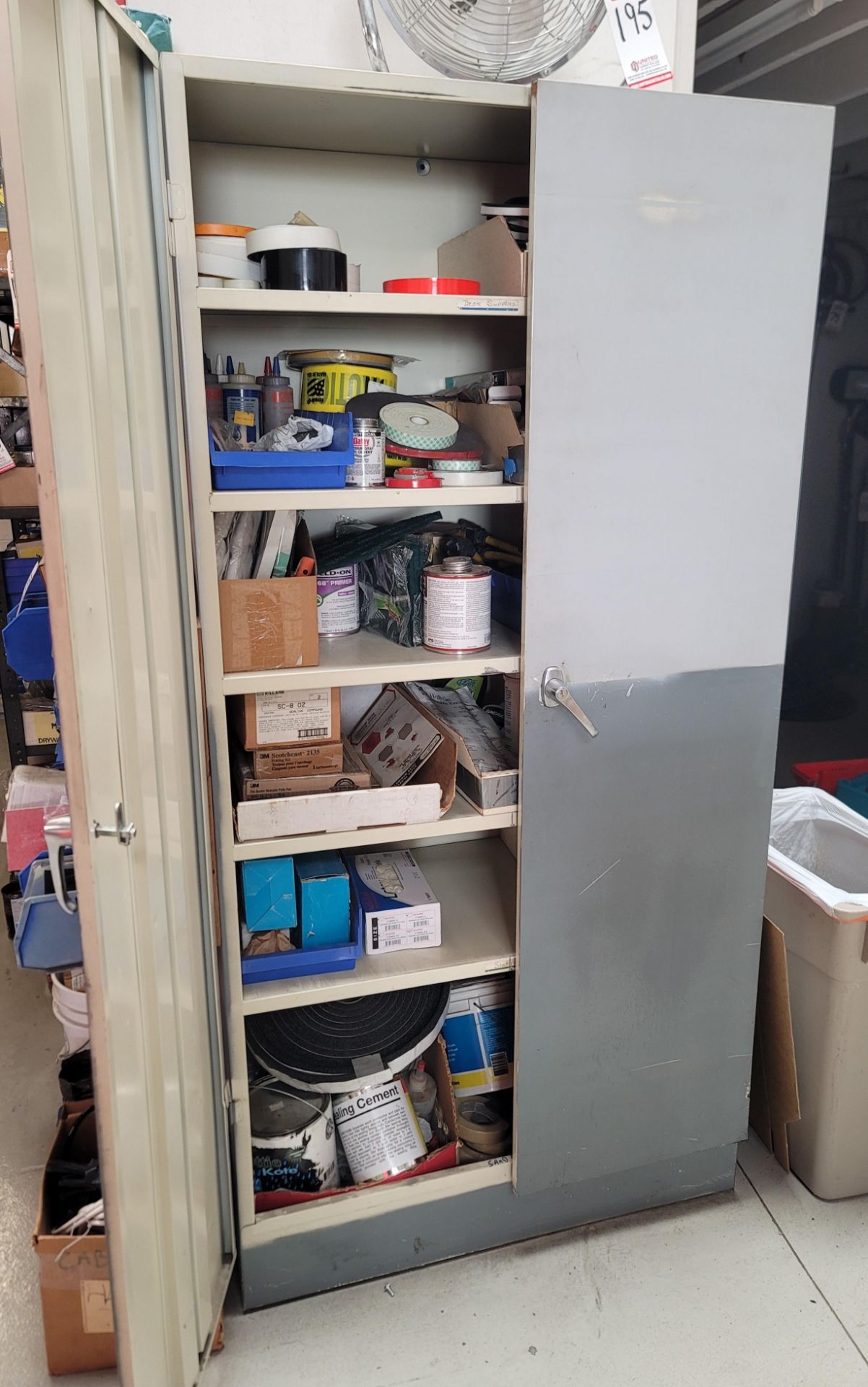 2-DOOR STORAGE CABINET, CONTENTS NOT INCLUDED, (DELAYED PICKUP UNTIL TUESDAY, APRIL 9)