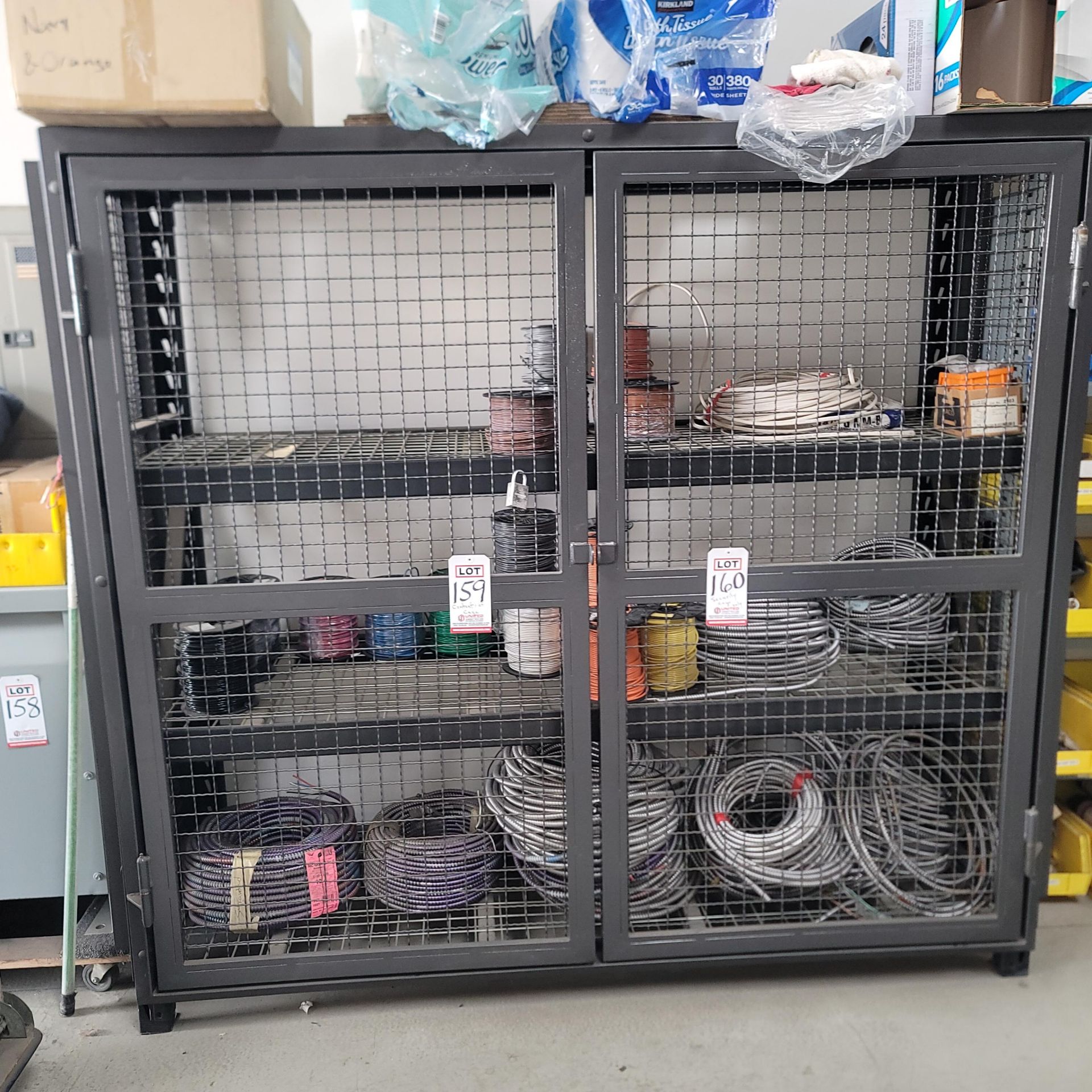 SECURITY STORAGE CAGE, 79" X 26" X 6', CONTENTS NOT INCLUDED, (DELAYED PICKUP UNTIL TUESDAY, APRIL