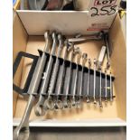 LOT - COMBINATION WRENCH SET, PLUMB BOB, 1/4" RATCHET