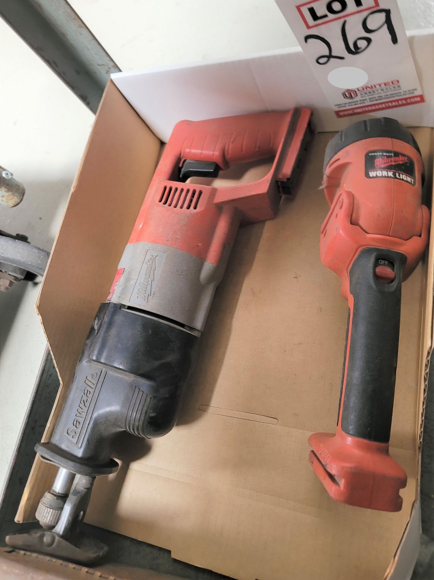 LOT - (1) MILWAUKEE 18V RECHARGEABLE SAWZALL (NO BATTERY OR CHARGER) AND (1) MILWAUKEE 18V