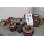 LOT - RIDGID NO. 700 HAND-HELD 115V POWER DRIVE PIPE THREADER, W/ (4) THREADING DIES: 3/8", 3/4",