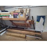 LOT - ALL ITEMS ON 15' X 42" SHELF AND ON FLOOR UNDERNEATH, TO INCLUDE: LIGHT FIXTURES, COMMERCIAL