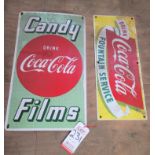 LOT - (2) VINTAGE METAL COCA-COLA SIGNS