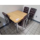 LOT - LUNCH TABLE, 3' X 3', W/ (4) CHAIRS