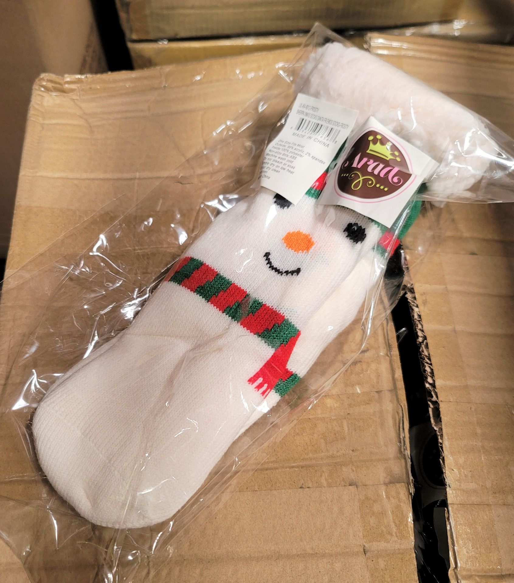 LOT - MIXED PALLET OF (70) 3-PAIR SETS OF FUN SOCKS, (2 CASES/35 SETS PER CASE); (72) PAIRS OF PLUSH - Image 3 of 10