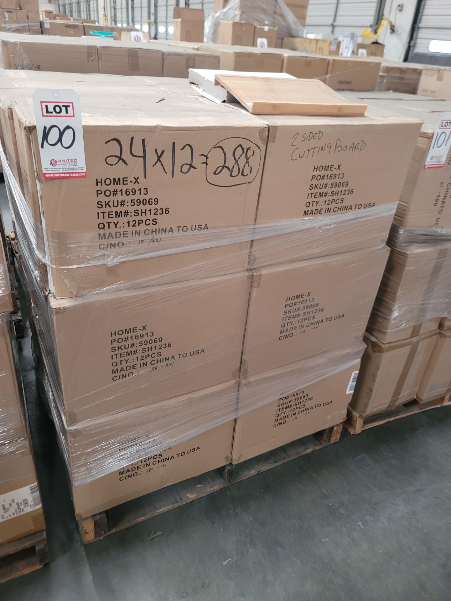 LOT - PALLET OF (288) WOOD REVERSIBLE CUTTING BOARD, (24 CASES/12 PER CASE) - Image 3 of 3