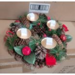 LOT - PALLET OF (176) 10" CHRISTMAS WREATH, (22 CASES/8 PER CASE)