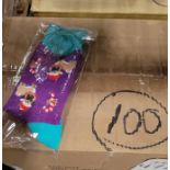 LOT - MIXED PALLET OF (100) PAIRS OF CHRISTMAS SOCKS, (1 CASE/100 PER CASE); (36) KITCHEN SPONGE &