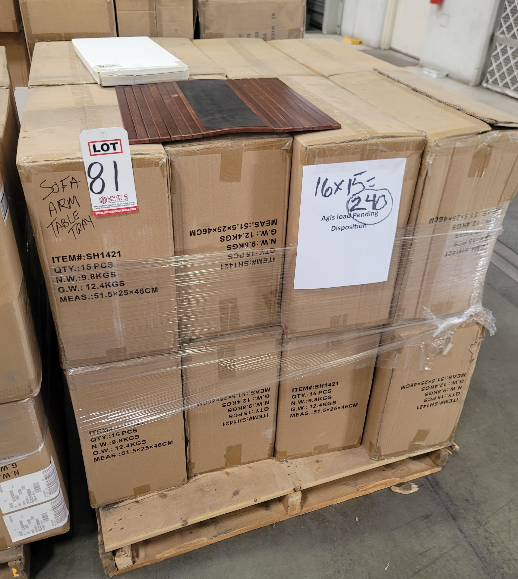 LOT - PALLET OF (240) SOFA ARM TRAY TABLE, (16 CASES/15 PER CASE) - Image 5 of 5