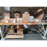 LOT - CONTENTS ONLY OF (2) 8' X 42" SECTIONS OF PALLET RACK, TO INCLUDE: OPEN-CASE, ASSORTED GENERAL