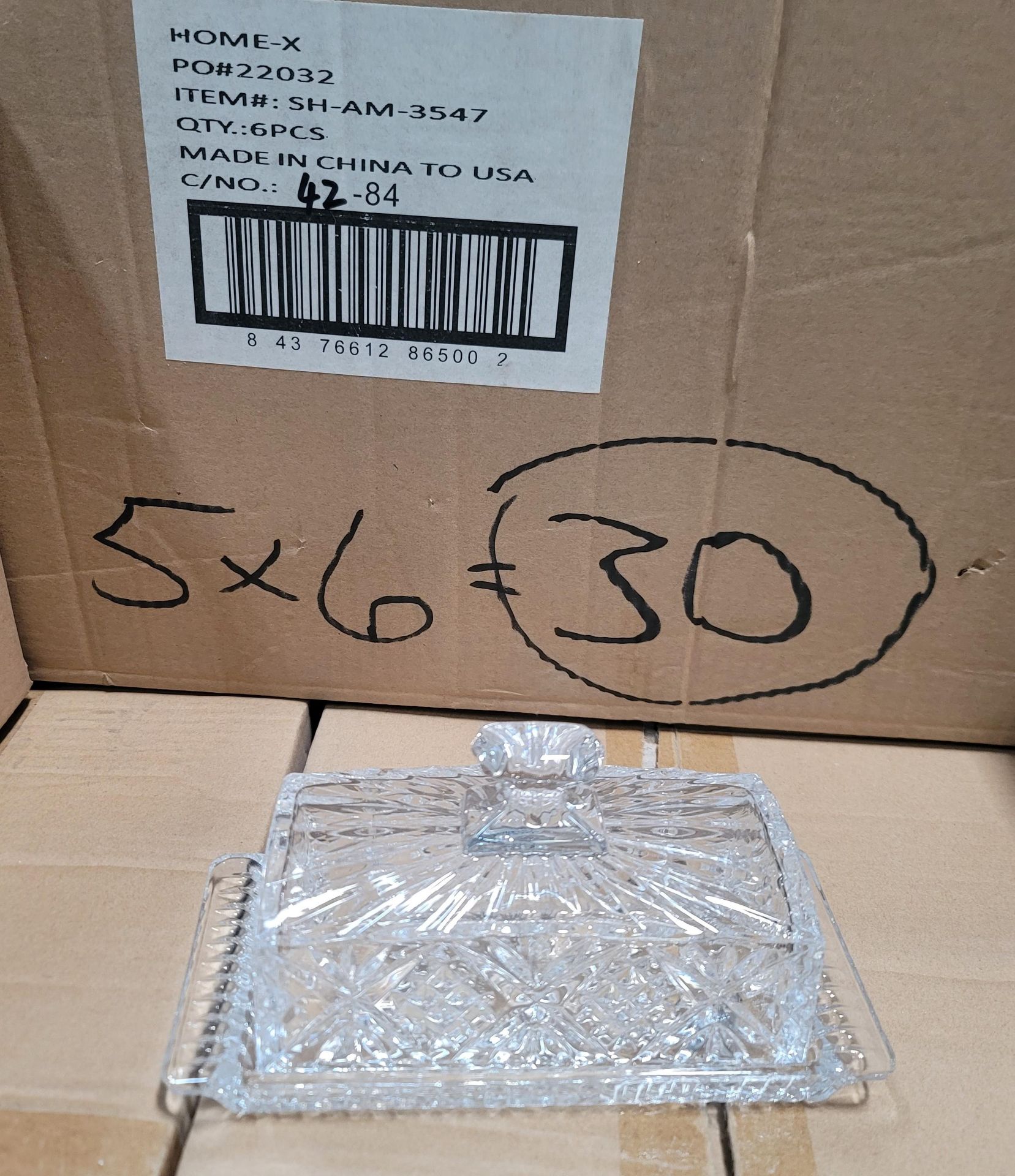 LOT - MIXED PALLET OF (50) HAPPY BIRTHDAY HAT, (1 CASE/50 PER CASE); (30) ORNATE GLASS BUTTER - Image 3 of 8