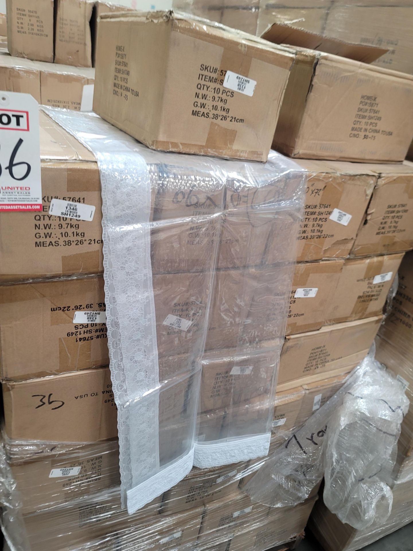 LOT - PALLET OF (660) 60" X 72" CLEAR PLASTIC TABLE COVER W/ FLORAL DESIGN BORDER, (66 CASES/10