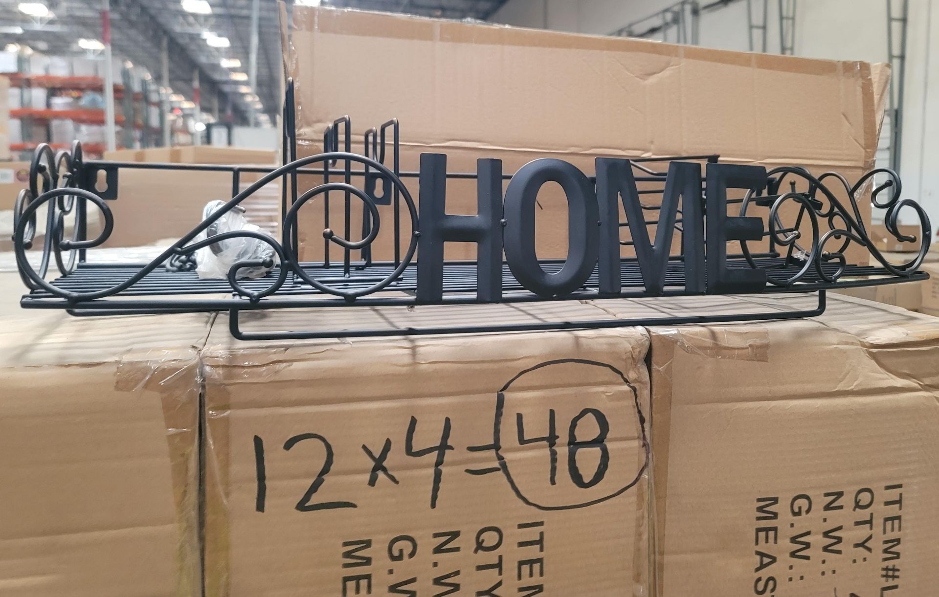 LOT - PALLET OF (48) "HOME" HANGING WALL SHELF, (12 CASES/4 PER CASE)