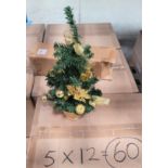 LOT - PALLET OF (60) TABLE CHRISTMAS TREE, (5 CASES/12 PER CASE)