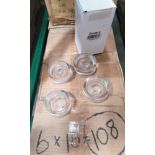 LOT - (108) 4-PC GLASS FERMENTATION PICKLING JAR WEIGHTS, (6 CASES/18 SETS PER CASE)