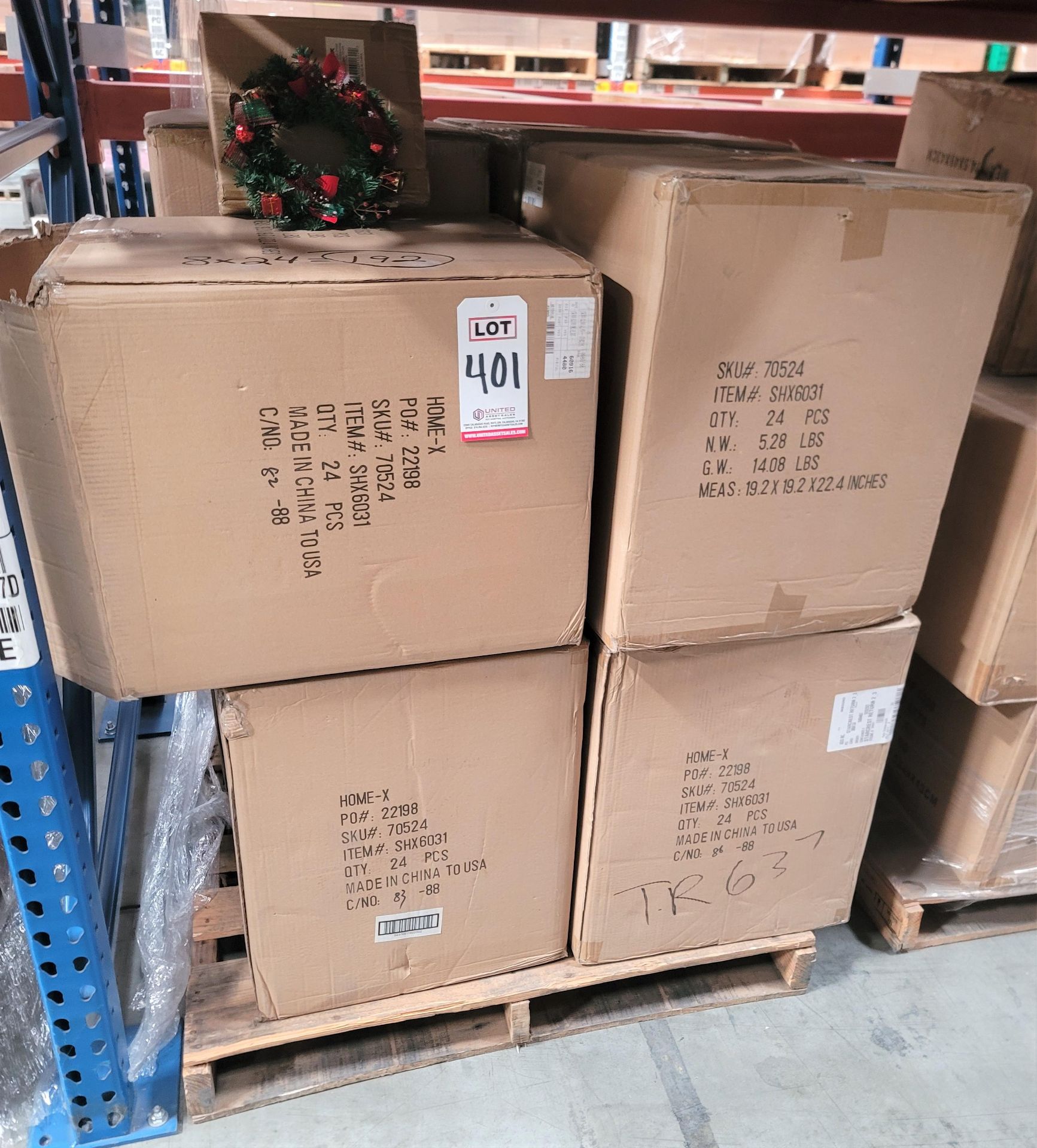 LOT - PALLET OF (192) 8" CHRISTMAS WREATH, (8 CASES/24 PER CASE) - Image 4 of 4