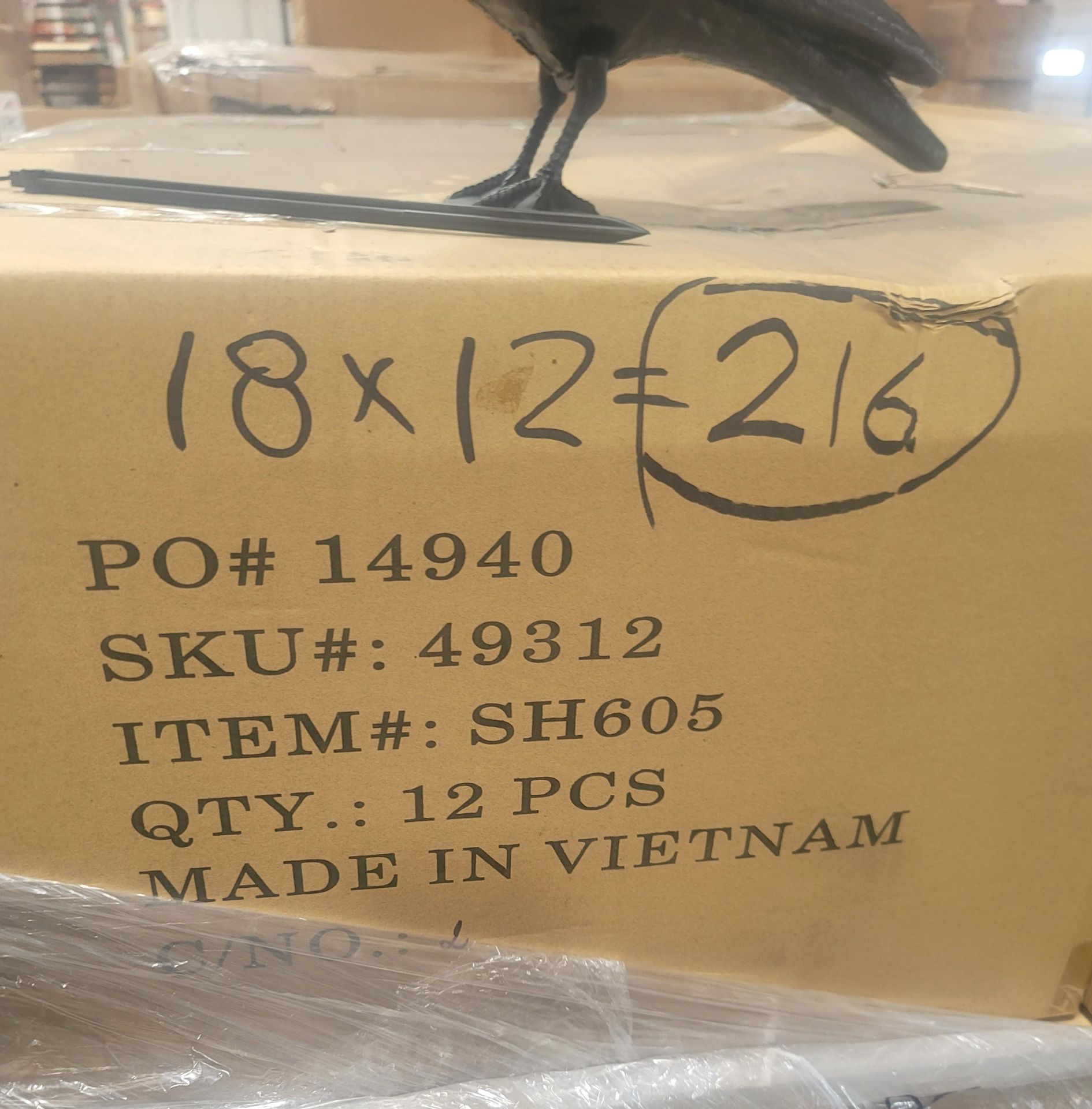 LOT - PALLET OF (216) PLASTIC CROW, (18 CASES/12 PER CASE) - Image 2 of 3