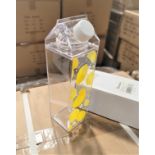 LOT - PALLET OF (480) LEMON DESIGN ACRYLIC DRINK BOTTLE, BPA FREE, (8 CASES/60 PER CASE)