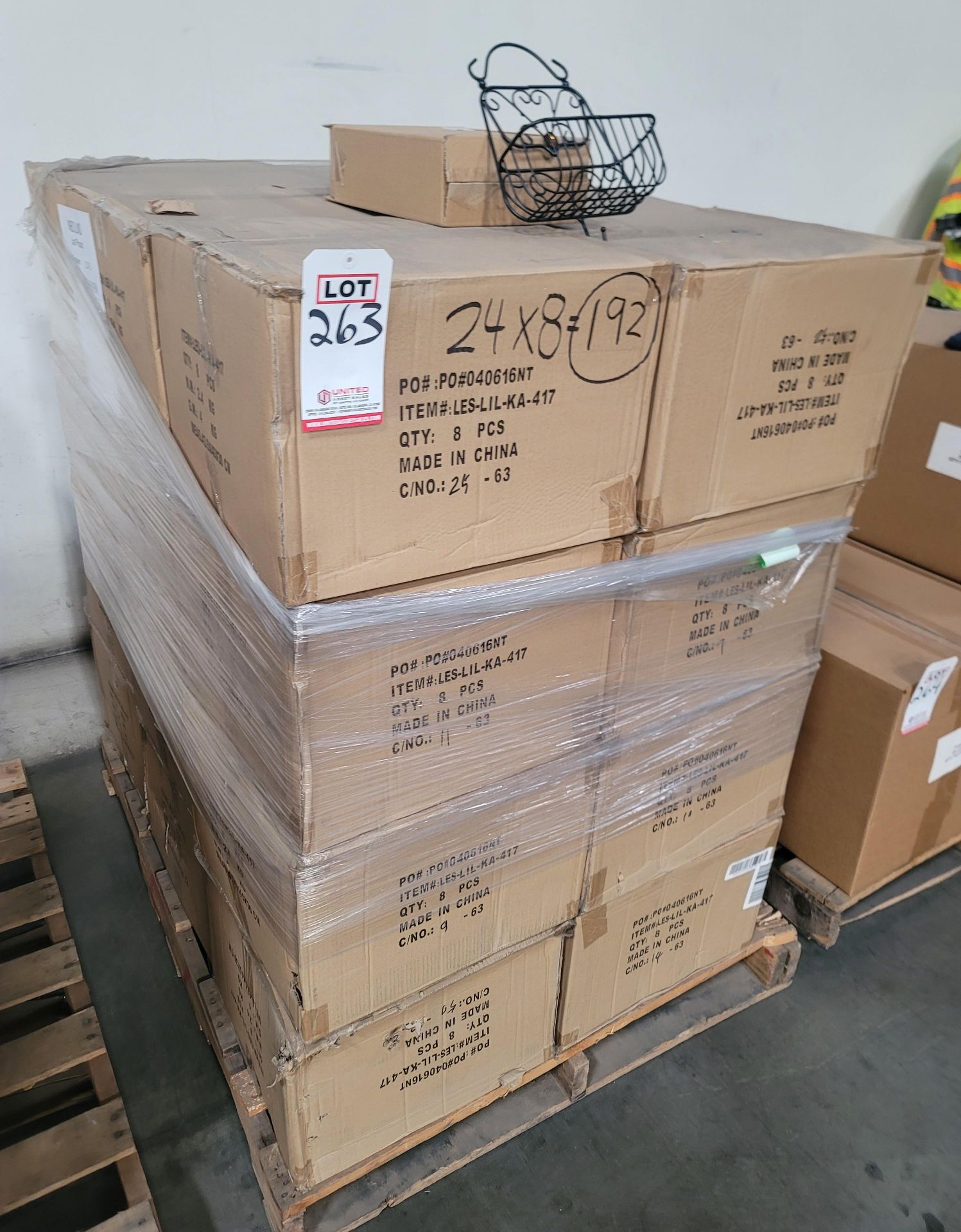 LOT - PALLET OF (192) WIRE WALL BASKET, (24 CASES/8 PER CASE) - Image 3 of 3