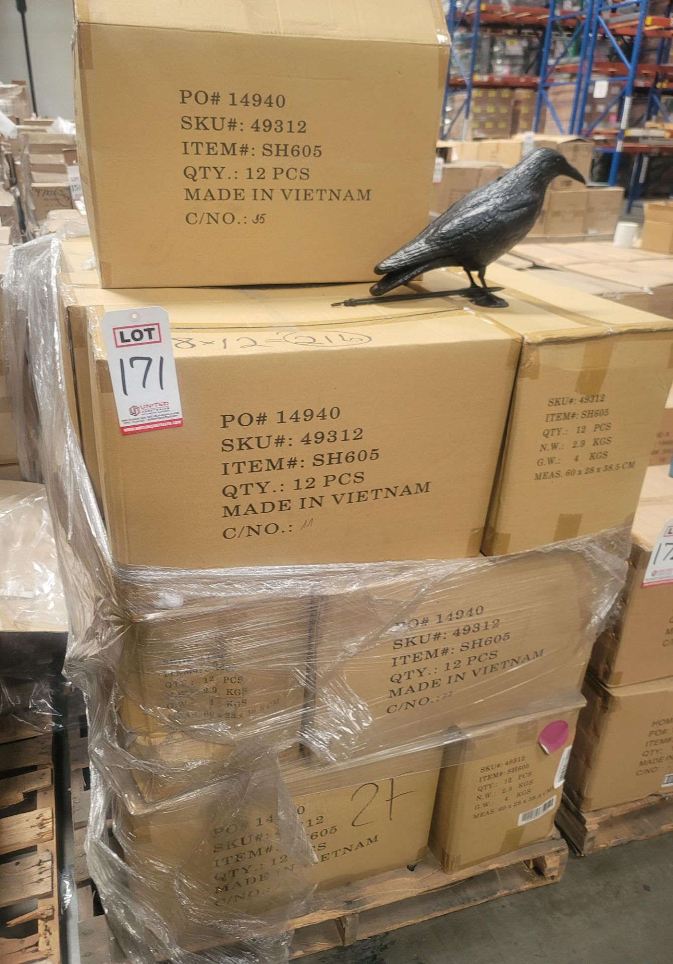 LOT - PALLET OF (216) PLASTIC CROW, (18 CASES/12 PER CASE) - Image 4 of 4