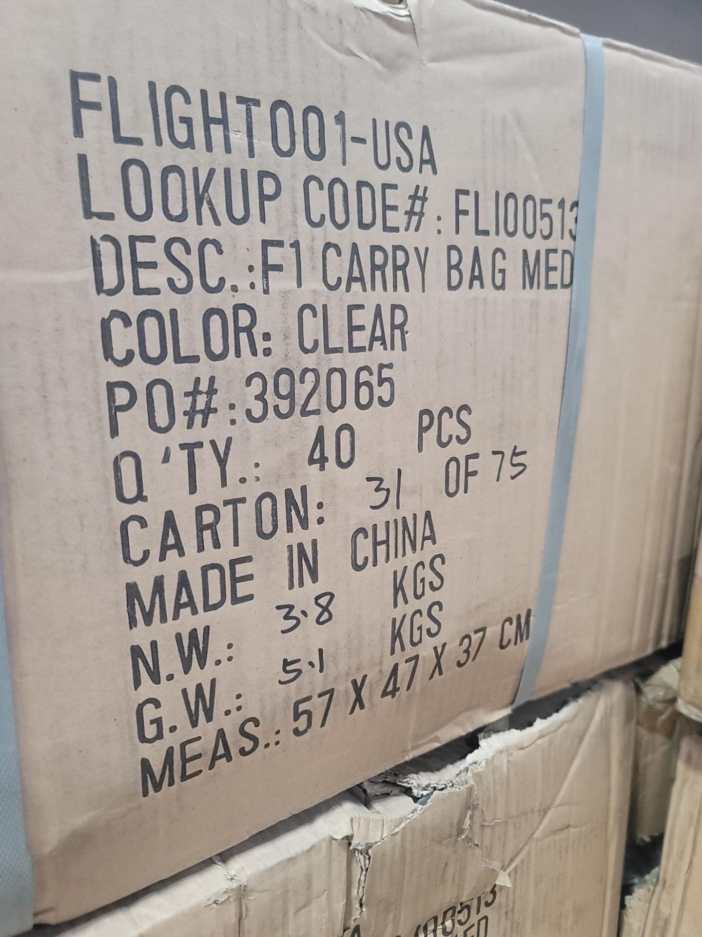 LOT - PALLET OF (720) CLEAR TRAVEL BAG, (18 CASES/40 PER CASE) - Image 3 of 4