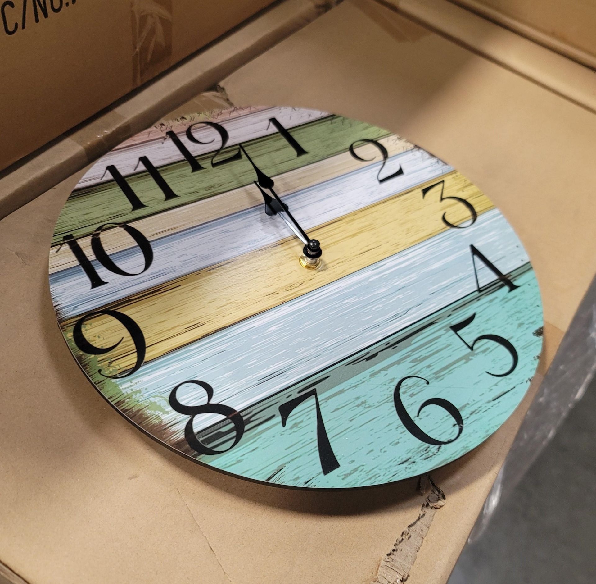 LOT - PALLET OF (230) 12" WALL CLOCK, BATTERY OPERATED, (23 CASES/10 PER CASE)