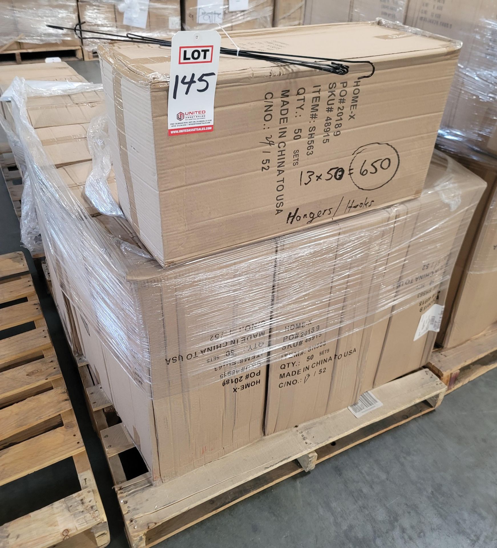 LOT - PALLET OF (650) 5-PC HOOK HANGERS, (13 CASES/50 SETS PER CASE) - Image 4 of 4