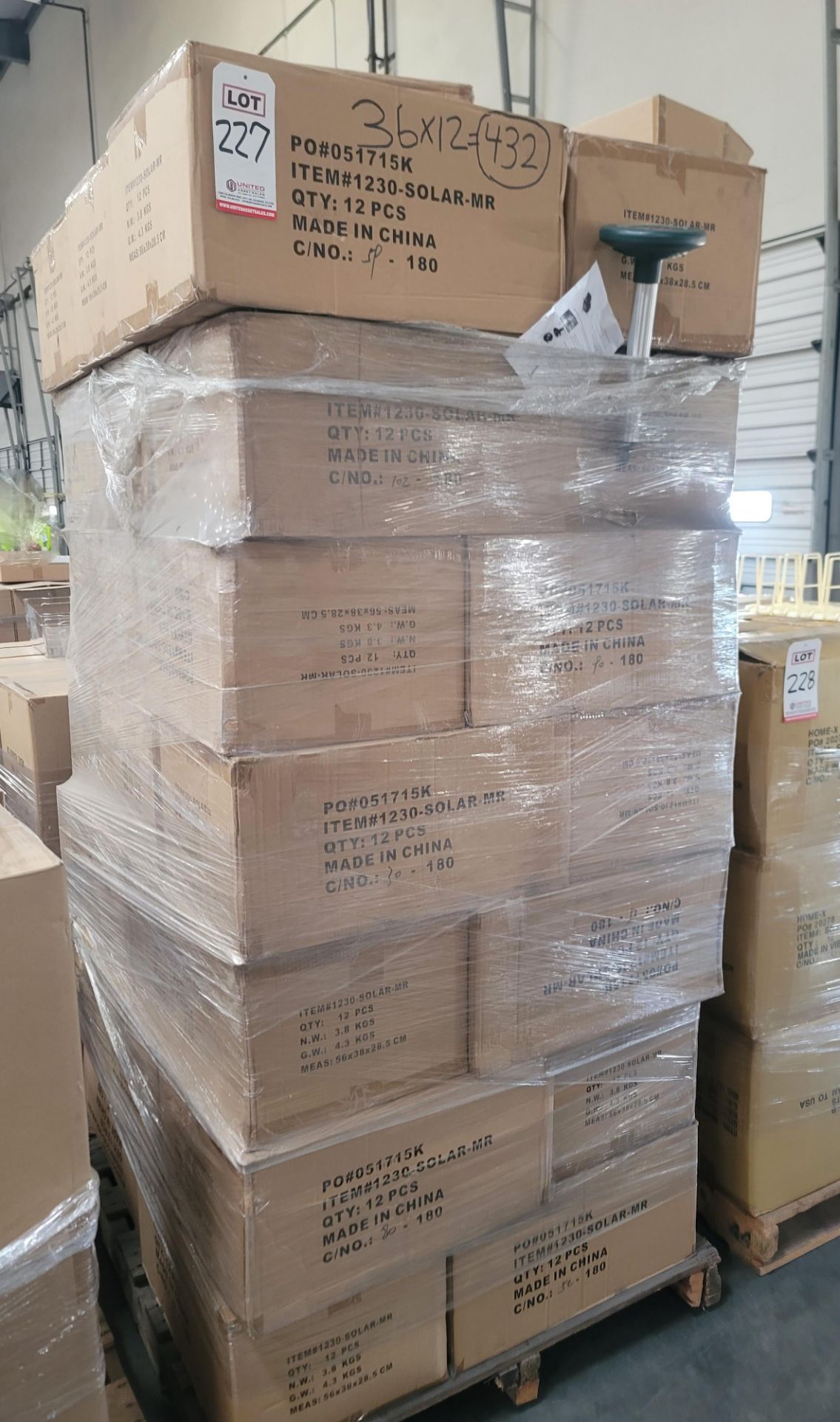 LOT - PALLET OF (432) SOLAR GARDEN MOLE REPELLER, (36 CASES/12 PER CASE) - Image 3 of 3