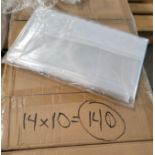 LOT - PALLET OF (140) 60" X 72" CLEAR PLASTIC TABLE COVER W/ FLORAL DESIGN BORDER, (14 CASES/10