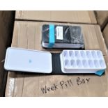 LOT - PALLET OF (864) WEEK DAY/NIGHT PILL CASE, BPA FREE, (18 CASES/48 PER CASE)