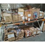 LOT - CONTENTS ONLY OF (2) 8' X 42" SECTIONS OF PALLET RACK, TO INCLUDE: OPEN-CASE, ASSORTED GENERAL