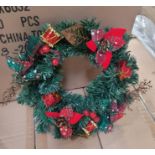 LOT - PALLET OF (80) 12" CHRISTMAS WREATH, (8 CASES/ 10 PER CASE)