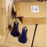 LOT - PALLET OF (168) 2-PC SET OF BLUE GLASS SALT & PEPPER SHAKERS, (7 CASES/24 SETS PER CASE)