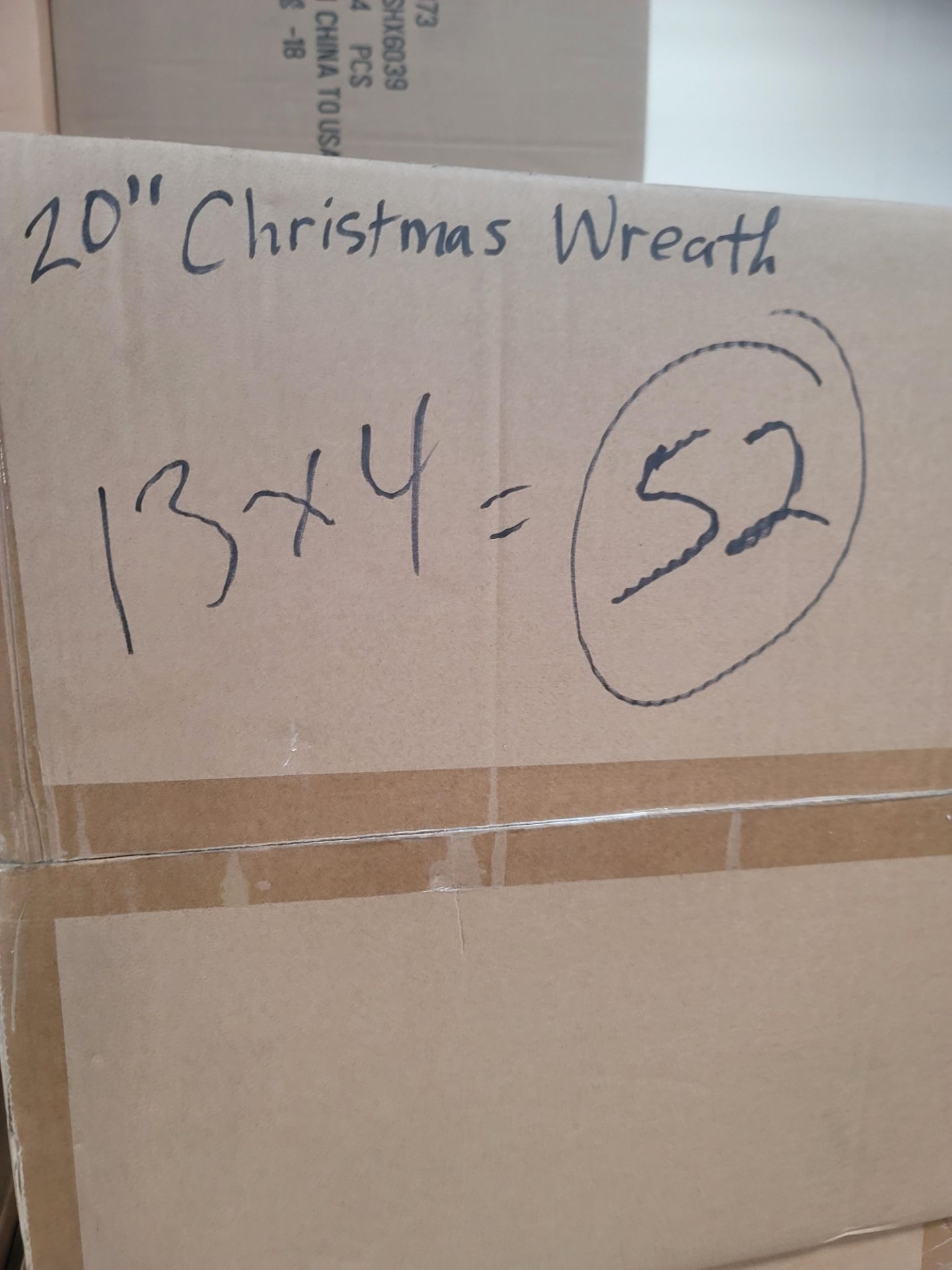 LOT - PALLET OF (52) 18" CHRISTMAS WREATH, (13 CASES/4 PER CASE) - Image 2 of 4