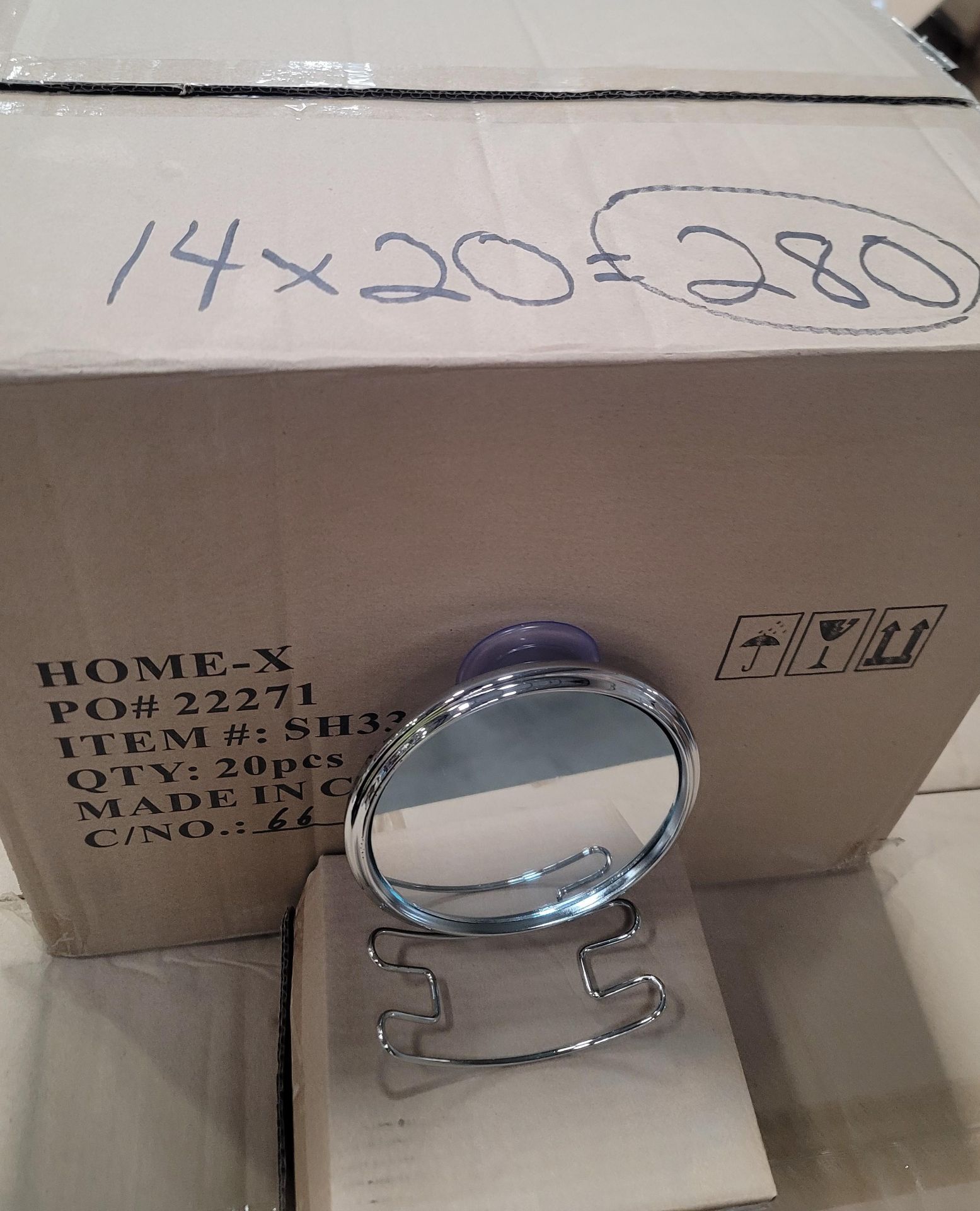 LOT - PALLET OF (280) SUCTION CUP SHOWER MIRROR, (14 CASES/20 PER CASE) - Image 2 of 4