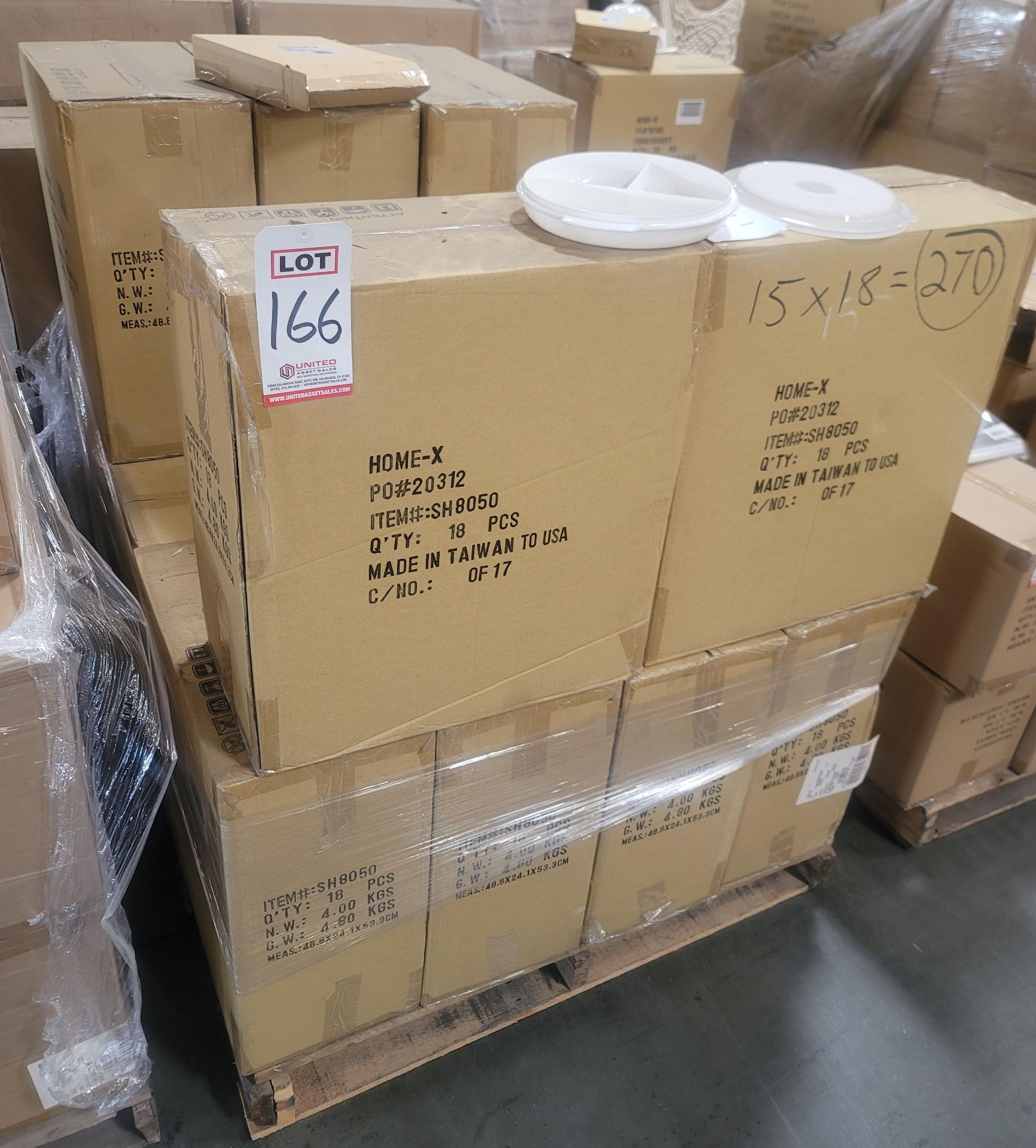 LOT - PALLET OF (270) MICROWAVE SECTION DISH W/ LID, (15 CASES/18 PER CASE) - Image 3 of 3