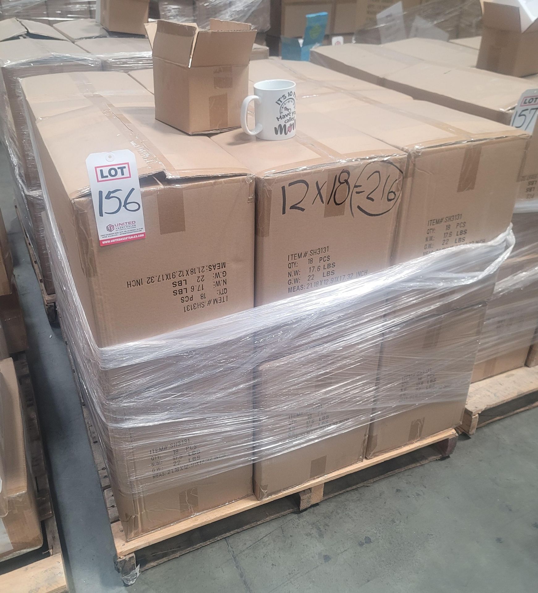 LOT - PALLET OF (216) COFFEE MUG, (12 CASES/18 PER CASE) - Image 3 of 3