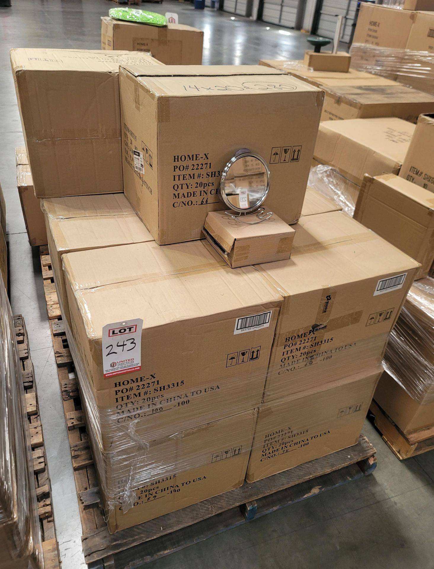 LOT - PALLET OF (280) SUCTION CUP SHOWER MIRROR, (14 CASES/20 PER CASE) - Image 4 of 4