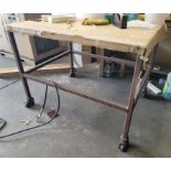 PORTABLE WORK TABLE/CART, 48" X 36" X 36" HT, CONTENTS NOT INCLUDED